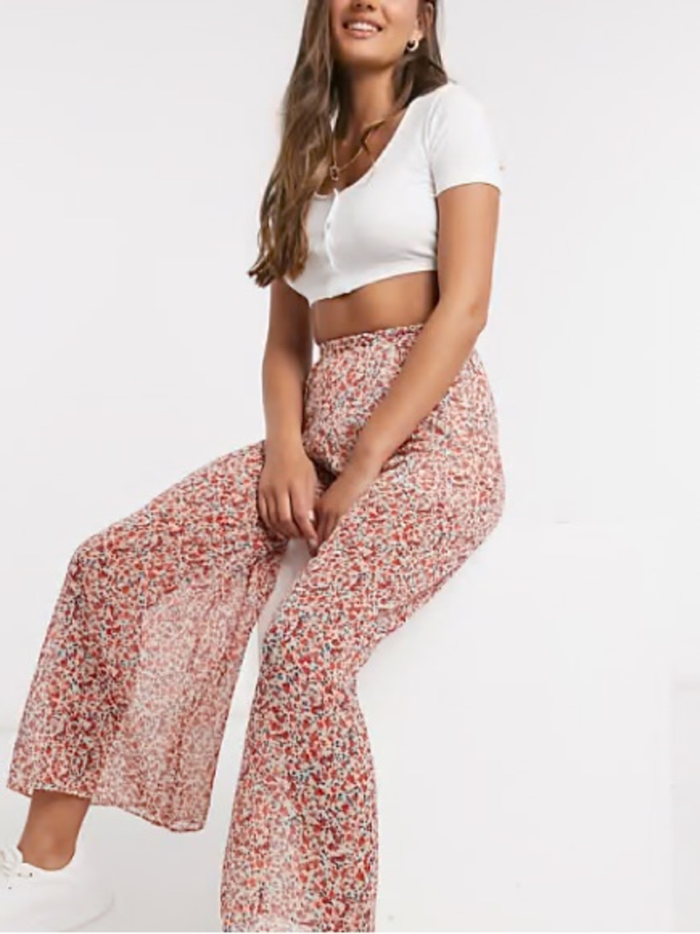 New Look Orange Floral Pants